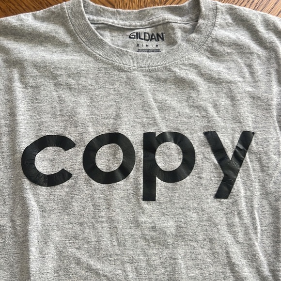 COPY graphic unisex gray T-shirt size M - Picture 2 of 4